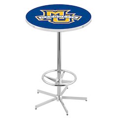 L216 Marquette University 42" Tall - 36" Top Pub Table with Chrome Finish