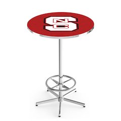 L216 North Carolina State University 42' Tall - 36' Top Pub Table w/ Chrome Finish