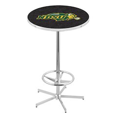 L216 North Dakota State University 42" Tall - 36" Top Pub Table with Chrome Finish