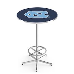L216 University of North Carolina 42' Tall - 36' Top Pub Table w/ Chrome Finish