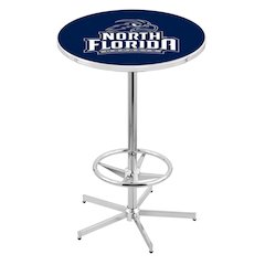 L216 University of North Florida 42' Tall - 36' Top Pub Table w/ Chrome Finish