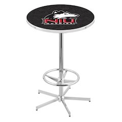 L216 University of Northern Illinois 42" Tall - 36" Top Pub Table with Chrome Finish