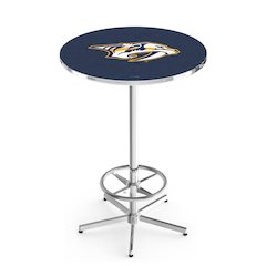 L216 Nashville Predators 42' Tall - 36' Top Pub Table w/ Chrome Finish (6629)
