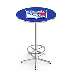L216 New York Rangers 42' Tall - 36' Top Pub Table w/ Chrome Finish (6650)