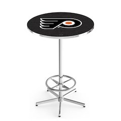 L216 Philadelphia Flyers (Orange Background) 42' Tall - 36' Top Pub Table w/ Chrome Finish (6735)