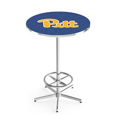 L216 University of Pittsburgh 42" Tall - 36" Top Pub Table with Chrome Finish