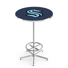 L216 Seattle Kraken 42' Tall - 36' Top Pub Table w/ Chrome Finish (993)