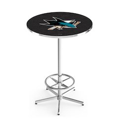 L216 San Jose Sharks 42" Tall - 36" Top Pub Table with Chrome Finish (6803)