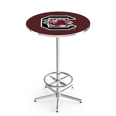 L216 University of South Carolina 42' Tall - 36' Top Pub Table w/ Chrome Finish