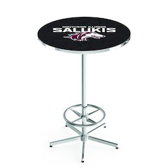 L216 Southern Illinois University 42' Tall - 36' Top Pub Table w/ Chrome Finish