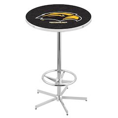 L216 University of Southern Mississippi 42" Tall - 36" Top Pub Table with Chrome Finish