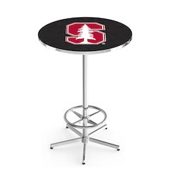 L216 Stanford University 42' Tall - 36' Top Pub Table w/ Chrome Finish
