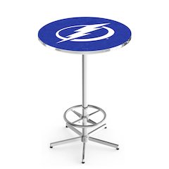L216 Tampa Bay Lightning 42" Tall - 36" Top Pub Table with Chrome Finish (6896)