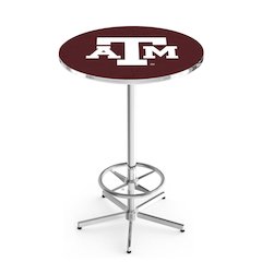 L216 Texas A&M 42" Tall - 36" Top Pub Table with Chrome Finish