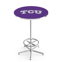 L216 Texas Christian University 42' Tall - 36' Top Pub Table w/ Chrome Finish