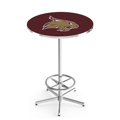 L216 Texas State University 42" Tall - 36" Top Pub Table with Chrome Finish