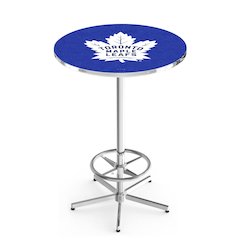 L216 Toronto Maple Leafs 42' Tall - 36' Top Pub Table w/ Chrome Finish (6940)