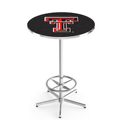 L216 Texas Tech University 42" Tall - 36" Top Pub Table with Chrome Finish