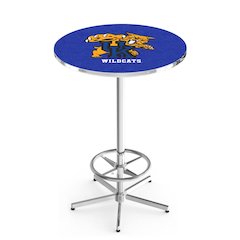 L216 University of Kentucky (Cat)  42' Tall - 36' Top Pub Table w/ Chrome Finish