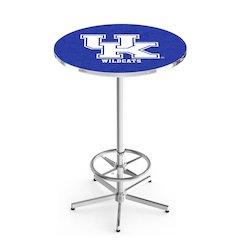 L216 University of Kentucky (UK)  42" Tall - 36" Top Pub Table with Chrome Finish