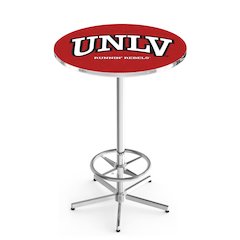 L216 University of Nevada Las Vegas 42' Tall - 36' Top Pub Table w/ Chrome Finish