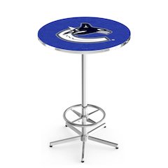 L216 Vancouver Canucks 42" Tall - 36" Top Pub Table with Chrome Finish (7077)