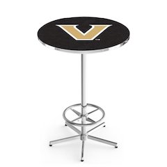 L216 Vanderbilt University 42' Tall - 36' Top Pub Table w/ Chrome Finish