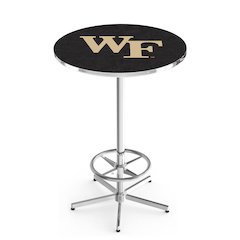 L216 Wake Forest University 42" Tall - 36" Top Pub Table with Chrome Finish