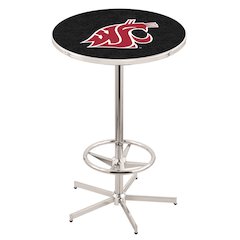 L216 Washington State University 42' Tall - 36' Top Pub Table w/ Chrome Finish