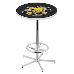 L216 Wichita State University 42' Tall - 36' Top Pub Table w/ Chrome Finish