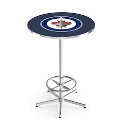 L216 Winnipeg Jets 42' Tall - 36' Top Pub Table w/ Chrome Finish (7213)