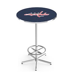L216 Washington Capitals 42" Tall - 36" Top Pub Table with Chrome Finish (7244)