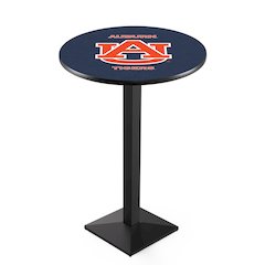 L217 Auburn University 36" Tall - 36" Top Pub Table with Black Wrinkle Finish