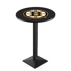 L217 Boston Bruins 36' Tall - 36' Top Pub Table w/ Black Wrinkle Finish (8449)