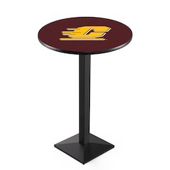 L217 Central Michigan University 36' Tall - 36' Top Pub Table w/ Black Wrinkle Finish