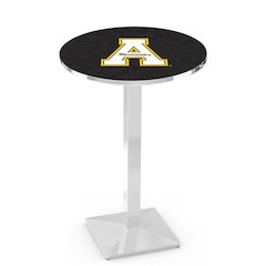 L217 Appalachian State University 36" Tall - 36" Top Pub Table with Chrome Finish