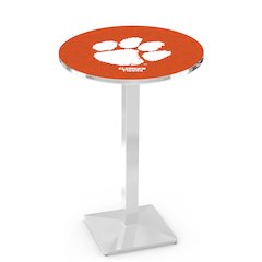 L217 Clemson 36" Tall - 36" Top Pub Table with Chrome Finish