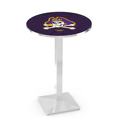 L217 East Carolina University 36' Tall - 36' Top Pub Table w/ Chrome Finish