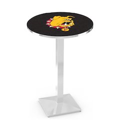 L217 Ferris State University 36" Tall - 36" Top Pub Table with Chrome Finish