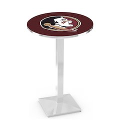 L217 Florida State (Head) 36" Tall - 36" Top Pub Table with Chrome Finish