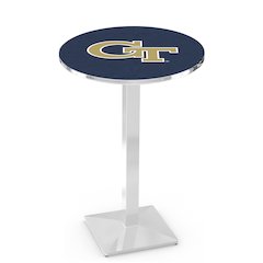 L217 Georgia Tech 36' Tall - 36' Top Pub Table w/ Chrome Finish