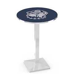 L217 Georgetown University 36' Tall - 36' Top Pub Table w/ Chrome Finish