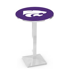 L217 Kansas State University 36' Tall - 36' Top Pub Table w/ Chrome Finish