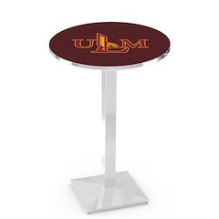 L217 University of Louisiana at Monroe 36' Tall - 36' Top Pub Table w/ Chrome Finish