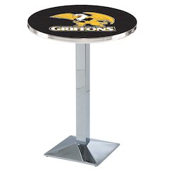 L217 Missouri Western State University 36' Tall - 36' Top Pub Table w/ Chrome Finish