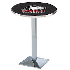 L217 University of Northern Illinois 36" Tall - 36" Top Pub Table with Chrome Finish