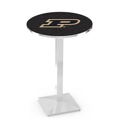 L217 Purdue 36' Tall - 36' Top Pub Table w/ Chrome Finish