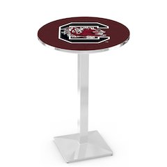 L217 University of South Carolina 36' Tall - 36' Top Pub Table w/ Chrome Finish