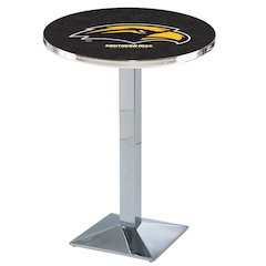 L217 University of Southern Mississippi 36" Tall - 36" Top Pub Table with Chrome Finish