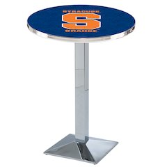 L217 Syracuse University 36" Tall - 36" Top Pub Table with Chrome Finish